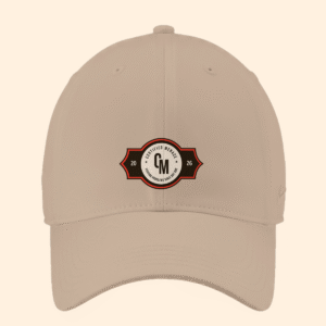 A khaki Nike Heritage cotton twill cap with the Certified Menace design printed on the front.